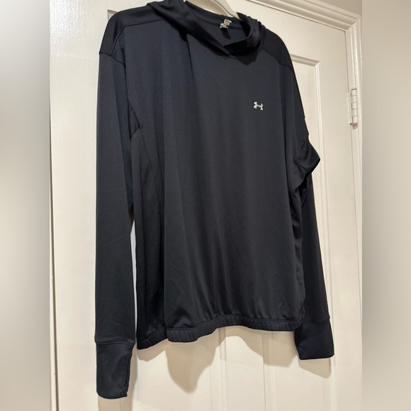Under Armour black hoodie workout heat gear long sleeve top - Picture 4 of 9